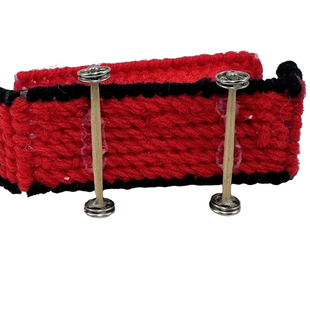 Caboose Train Cross‎ Stitch Christmas Ornament Handmade Red Black Vintage